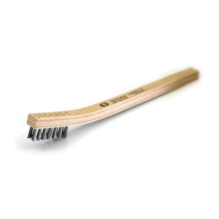 Gordon Brush 4x19 Row 0.014 Nylon Bristle 13-3/4 Curved Wood Handle Plater's, PK12 15SS-003G-12